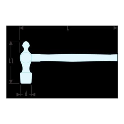 Facom bankhamer amerikaans steel hickory 1/4 - 202H.1/4