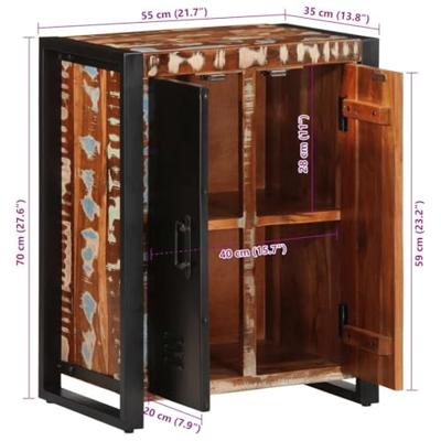 Dressoir 55x35x70 cm massief gerecycled hout meerkleurig