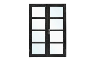 Dubbele deurmodule modern zwart gespoten- - Hout- Tuindeco