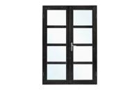 Dubbele deurmodule modern zwart gespoten- - Hout- Tuindeco - thumbnail