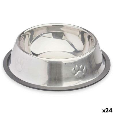 Voerbak voor honden Mascow Grijs Zilverkleurig Rubber Metaal 18 x 4,5 x 18 cm 35 x 0,03 x 25 cm (24 Stuks)