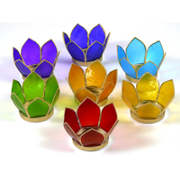 Lotus Sfeerlichten 7 Chakra's Goudrand (Set van 7) - thumbnail