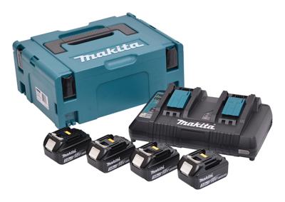 Makita Accessoires Power-Source-Kit 199480-6 - 2x Accu BL1860B 18V 6,0Ah met accu indicator + Oplader DC18RC - 199480-6