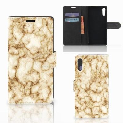 Sony Xperia XZ | Sony Xperia XZs | Bookcase | Marmer Goud Sony Xperia XZ | Sony Xperia XZs | Bookcase | Marmer Goud
