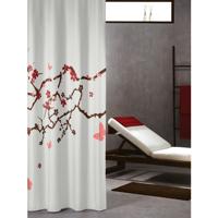 Douchegordijn Sealskin Blossom 100% polyester 180x200 Rood - thumbnail