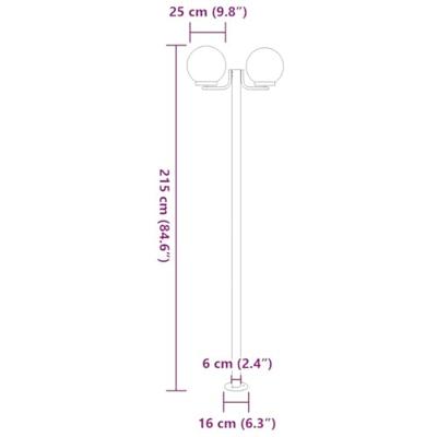 VidaXL Buitenvloerlampen 3 st 215 cm roestvrij staal zilverkleurig