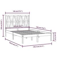 Bedframe massief grenenhout 140x190 cm - thumbnail