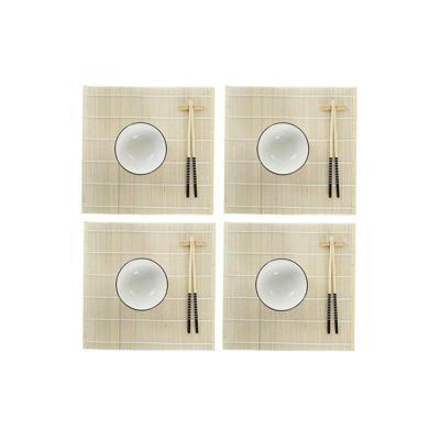 Sushi set DKD Home Decor Bamboe Keramiek Wit Orientaals 14,5 x 14,5 x 31 cm (16 Onderdelen)