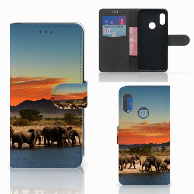 Xiaomi Mi A2 Lite | Telefoonhoesje | Met pasjeshouder | Olifanten Xiaomi Mi A2 Lite | Telefoonhoesje | Met pasjeshouder | Olifanten