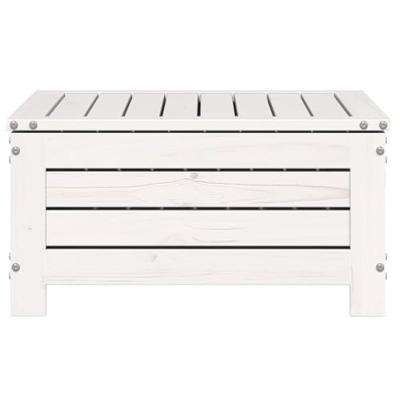 Tuinvoetenbank met kussen massief grenenhout wit