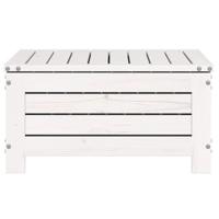 Tuinvoetenbank met kussen massief grenenhout wit - thumbnail