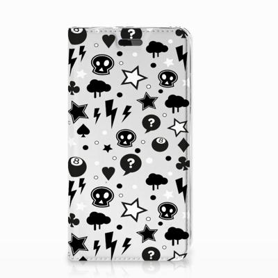 Mobiel BookCase Huawei Y5 | Y6 2017 Silver Punk Mobiel BookCase Huawei Y5 | Y6 2017 Silver Punk