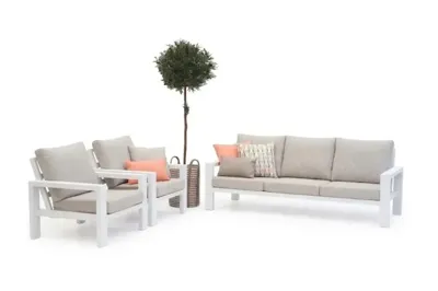 Trestino stoel-bank loungeset benton 3-zits wit