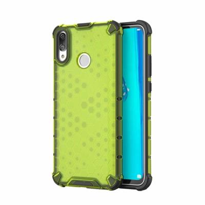 Honingraat schokbestendig PC + TPU Case voor Huawei Y9 (2019) (groen)