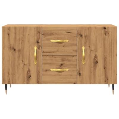 Dressoir 100x36x60 cm bewerkt hout artisanaal eikenkleurig