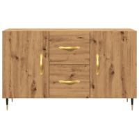 Dressoir 100x36x60 cm bewerkt hout artisanaal eikenkleurig - thumbnail