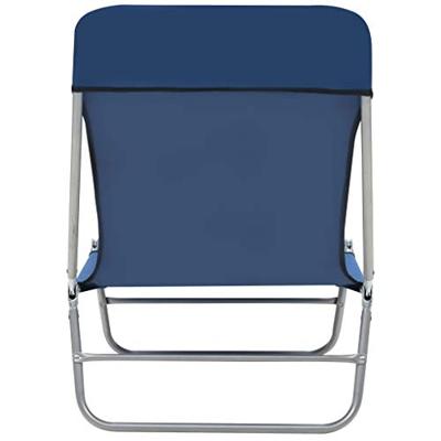 Ligbedden inklapbaar 2 st staal en stof blauw