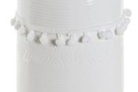 Vaas DKD Home Decor Wit Keramiek Pompon 12 x 12 x 24 cm - thumbnail