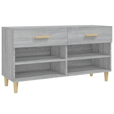 VidaXL Schoenenkast 102x35x55 cm bewerkt hout grijs sonoma eikenkleur VidaXL Schoenenkast 102x35x55 cm bewerkt hout grijs sonoma eikenkleur