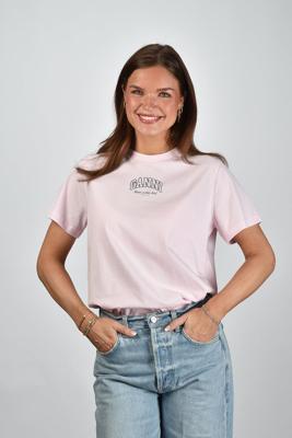 Ganni t-shirt A1050057 chalk pink