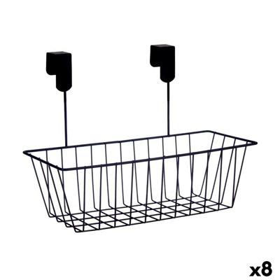 Mand voor keukenplank Kinvara Zwart Metaal Ijzer 28 x 20,5 x 16 cm 28 x 12 x 9 cm (8 Stuks)