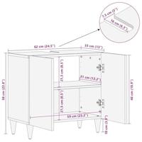 Wastafelkast met plank met opslag Bruin 62 x 33 x 58 cm - thumbnail