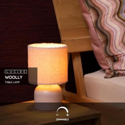 Lucide WOOLLY - Tafellamp - Ø 16 cm - 1xE14 - Roze