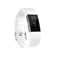 Diamant patroon verstelbare sport polsband voor FITBIT charge 2 (wit) - thumbnail