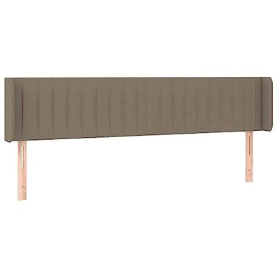 Hoofdbord met randen 203x16x78/88 cm stof taupe