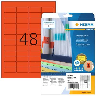 Etiket herma 4367 45.7x21.2mm verwijderb rd 960st | 32 stuks