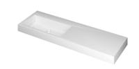 Wastafel Momento INK Momento Polystone Wasbak Links zonder Kraangat 140x9x45 cm Glans Wit - thumbnail