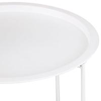 SVJ Bijzettafel Rond - 47 x 47 x 51 cm - Metaal - Wit - thumbnail