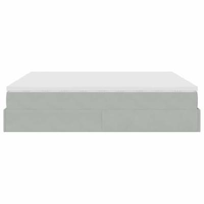 Ottoman bed met matrassen 200x200cm fluweel lichtgrijs