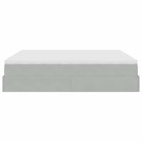 Ottoman bed met matrassen 200x200cm fluweel lichtgrijs - thumbnail