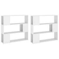 Boekenkast/kamerscherm 100x24x188 cm wit - thumbnail