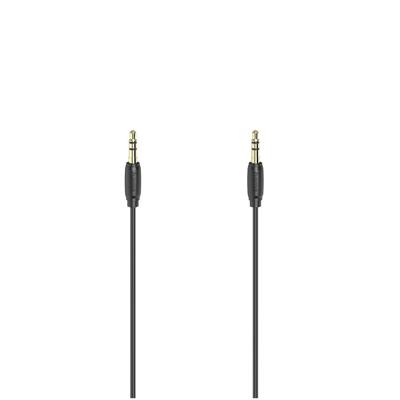 Hama Audiokabel, 3,5mm jack - 3,5mm jack, stereo, verguld, ultradun, 5,0 m Mini jack kabel Zwart Hama Audiokabel, 3,5mm jack - 3,5mm jack, stereo, verguld, ultradun, 5,0 m Mini jack kabel Zwart