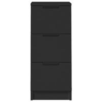 Dressoirs 2 st 30x30x70 cm bewerkt hout zwart - thumbnail