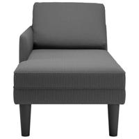 Chaise longue met kussen corduroy stof donkergrijs - thumbnail