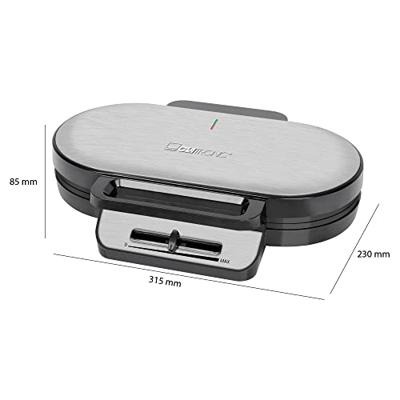 Clatronic WA 3745 Dubbel wafelijzer Inox, Zwart