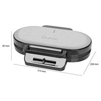 Clatronic WA 3745 Dubbel wafelijzer Inox, Zwart - thumbnail