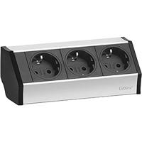EVOline 159360001300 Stekkerdoos 3-voudig Zwart, Zilver Randaarde stekker 1 stuk(s) - thumbnail