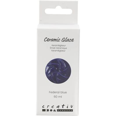 Creativ Company Keramiek glazuur, 984-1101 °c, dekkend, federal blue, 60 ml/ 1 fles Creativ Company Keramiek glazuur, 984-1101 °c, dekkend, federal blue, 60 ml/ 1 fles