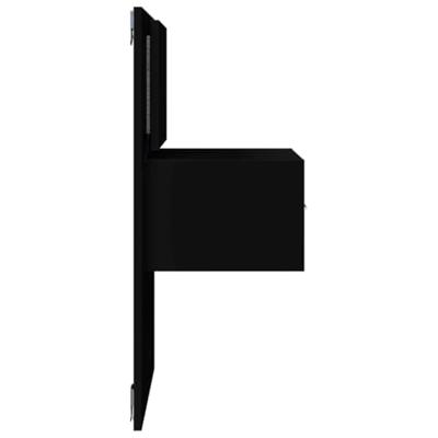 Nachtkastje met LED's wandgemonteerd zwart Nachtkastje met LED's wandgemonteerd zwart