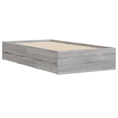 Bedframe met lades bewerkt hout grijs sonoma eiken 90x200 cm