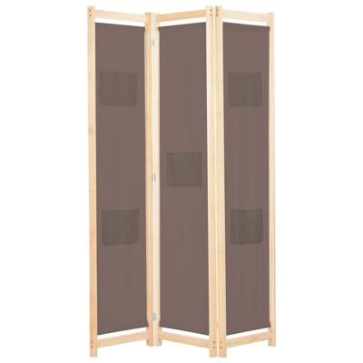 VidaXL Kamerscherm met 3 panelen 120x170x4 cm stof bruin VidaXL Kamerscherm met 3 panelen 120x170x4 cm stof bruin
