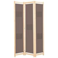 VidaXL Kamerscherm met 3 panelen 120x170x4 cm stof bruin - thumbnail