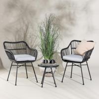 Nohr Loungeset 'Samantah' Met 2 loungestoelen en tafel, kleur Zwart - thumbnail