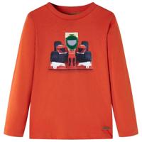 Kindershirt met lange mouwen racewagenprint 104 oranje - thumbnail