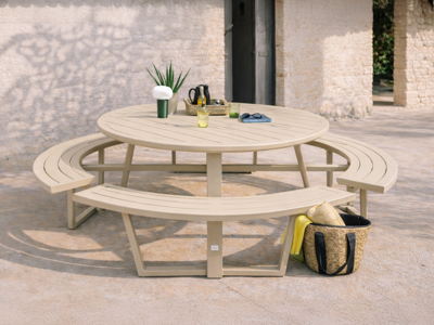 Ronde picknicktafel PERUGIA 8 personen aluminium kasjmier Ronde picknicktafel PERUGIA 8 personen aluminium kasjmier