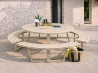 Ronde picknicktafel PERUGIA 8 personen aluminium kasjmier - thumbnail